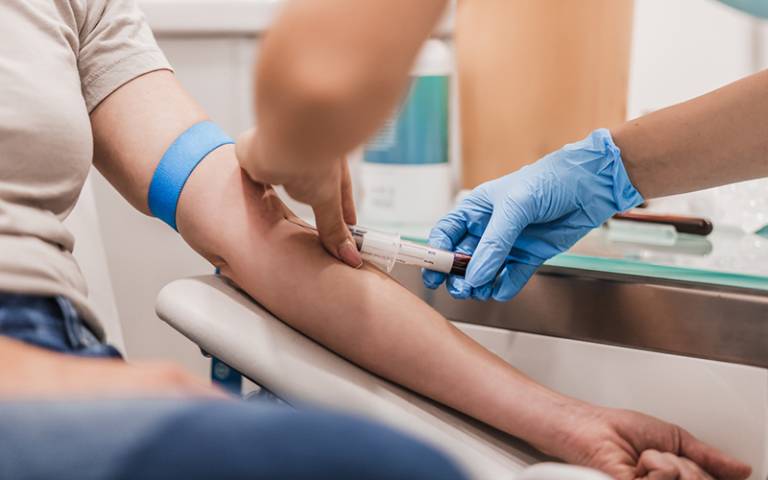 Someone bbeing blood tested.